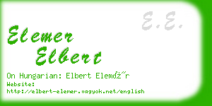 elemer elbert business card